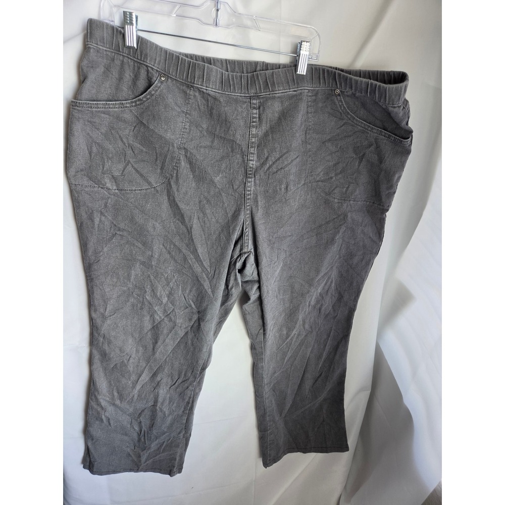 Just My Size Womens Plus Dark Charcoal Gray Pull On Capri Pants